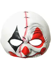 Stitched Evil Clown Half Face Latex Halloween Mask