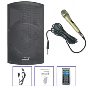 15" Powered 2-Way Audio Bluetooth Speaker W/ Metal Dynamic Wired KTV Microphone