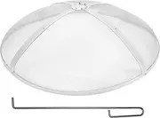 VEVOR Fire Pit Spark Screen Round 36", Reinforced Heavy Duty Steel Metal Cover, Outdoor Firepit Lid, Easy-Opening Top Screen Covers Round with Ring Handle for Outdoor Patio Fire Pits Backyard