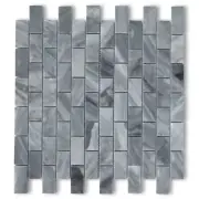 K63XP Bardiglio Gray Dark Grey Marble 1x2 Brick Subway Mosaic Tile Polished