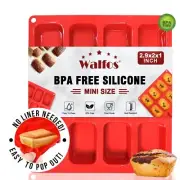 Silicone Mini Loaf pan, Walfos 12 Cavities Mini Bread Pan Brownie Pan, Food G...