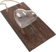 Kisangel Unique Design Hydroponic Glass Terrariums Wooden Stand Wall Decor for Home