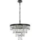 Crystal Chandelier Light Fixture Black High Quality Foyer Modern Dining Room 20"