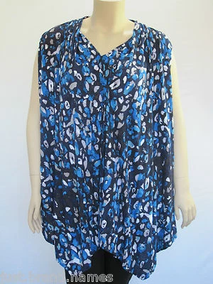 Autograph Ladies Sleeveless Drape Leopard Spot Top sizes 14 16 18 Multi Print