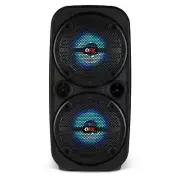 QFX PBX-8080 Dual 8" Rechargeable Speaker +TWS-Bluetooth +USB/SD/FM/AUX/LED