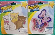 Makit & Bakit BUTTERFLY & CATS Kittens Suncatchers Kits Kids Craft Lot of 2 NEW
