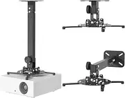 JOY worker Universal Projector Ceiling Mount Wall Bracket Holder Fits Flat or Sloped Ceiling Height Adjustable with Extendable Arms for Home and Office Projector