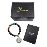 Strada Genoa Quartz Movement Silver Tone Watch Charm Bead Bracelet NWT