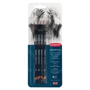 Derwent Graphic Medium Graphite Sketching Pencil Blister of 4 Degrees 2H HB B 2B