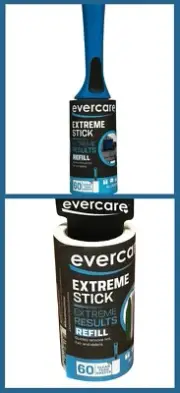 Set of 2 Evercare Extreme Stick All Purpose Lint Roller with Refill