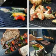 3x BBQ Mesh Grill Mat Cook Barbecue Grilling Sheet Wire Baking Pad Non-Stick Kit
