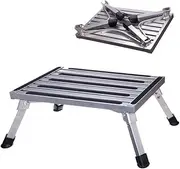 Portable RV Steps Platform Foldable Anti-Slip Rubber Feet 330lbs Load Capacity Durable Ladder Caravan Camping Tool Portable