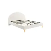 Foret Bed Frame Queen Double Single Mattress Base Arched Beds Platform Fabric