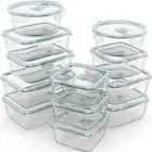 24 Pc Airtight Glass Food Storage Containers - Glass Meal Prep Containers - Free