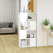 White Book Cabinet Room Divider 60x24x1245 cm Engineered Wood Storage Unit