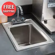 10" x 14" x 10" Stainless Steel Drop-In Sink Commercial Hand Wash Bar w/ Faucet