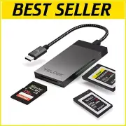 3-in-1 USB-C CFexpress/XQD/SD Card Reader - Portable 10Gbps High-Speed Adapter