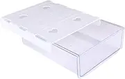 NDNCZDHC Under Desk Storage Drawers, Self Adhesive Drawer Under Desk Organizer, Plastic Under Table Drawer for Home Office School (Clear White)