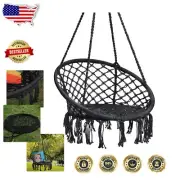 Portable Macrame Swing Chair for Indoor/Outdoor Use - Easy Setup & Chic Design