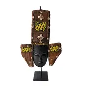 African Cargo Lele Flat Beaded Mask