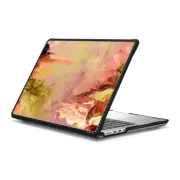 MacBook Pro 14-inch (M1 - M4) Impact Case WINTER DREAMLAND 3 - Colorful Abstract Acrylic Painting Art Peach Coral Pink Mauve Maroon Wine Plum Purple Brown Green Nature Coastal Landscape Chic Whimsical Textural Swirls Modern