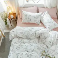 在飛比找樂天市場購物網優惠-慢慢花語系列床包 床單 床罩 純棉床包 吸溼排汗床包組 裸睡
