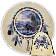 Dream Catcher Wolf Pack Beach Towel