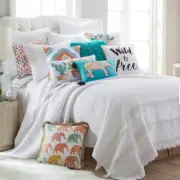 Levtex Casita White 3-Piece White Fringe Cotton Full/Queen Quilt Set