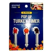 Gourmet Club Pop Up Turkey Timer Pumpkin Acorn Turkey 3-pc Meat Thermometer NEW