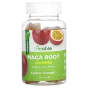 Lifeable, Maca Root Gummies, Natural Passion Fruit, 60 Gummies (25 mg per Gummy)