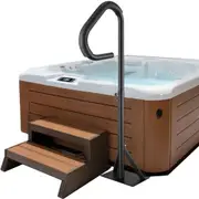 Hot Tub Handrail, 360 Rotatable Spa Side Handrail with 35"-57" Adjustable Height, Rust-proof Aluminum Spa Step Hot Tub Hand Rail with Slide-Under Mount Base for Indoor & Outdoor, 600LBS