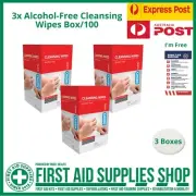 3x Alcohol-Free Cleansing Wipes Box/100 - First Aid Supplies