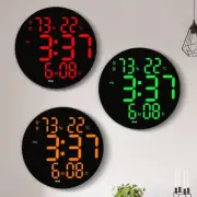 10Inch Electric Digital Wall Clock Large Mute LED Big Clock Temperature Humidity