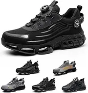 [AiryMotion] Safety Shoes Men Women Steel Toe Cap Trainers Lightweight Breathable Non-Slip Work Shoes 36-46 EU, 266 Black, 40 EU