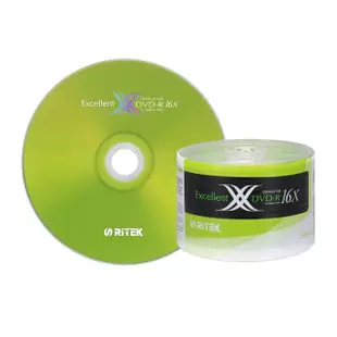 【RITEK錸德】16x DVD-R 4.7GB X版/50片裸裝