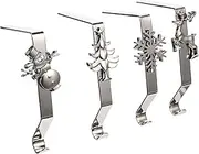 Cabilock 4pcs Christmas Hook Set Christmas Stocking Hooks Fireplace Hooks Christmas Garlands Xmas Ornaments Christmas Tree Ball Christmas Tree Lights Stocking Hanging Hook Xmas Sock Hanger
