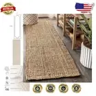 216 Natural Jute Runner Rug - Bohemian & Transitional Style 2ft x 16ft