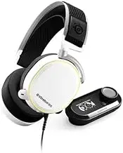 SteelSeries Arctis Pro + GameDAC White Wired Gaming Headset for PC & PlayStation - Illuminated Ear Cups - Certified Hi-Res Audio - Dedicated Digital Audio Controller & Amp