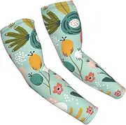 [FSCEV] Colorful Flora Sun Protection Arm Sleeves Outdoor Essentials Cooling Compression Golf Hiking Cycling