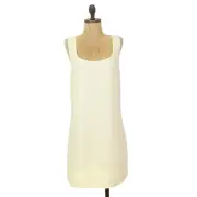 MADEWELL Linen Cross Back A-Line Mini Dress 12 Pale Pineapple Yellow NWT B7