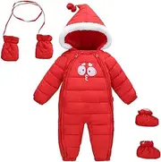 [AIEOE] Baby Snowsuit Winter Coat Warm Hoodie Romper Puffer Cute Baby Snowsuit Zipper Snowsuit Winter Outwear Kids