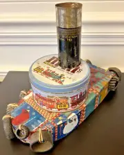 Handmade Decorative 12" Tin Metal Peanut M&M's Tug Boat Made in USA ~ OOAK