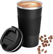 Travel Coffee Mug Spill Proof, Vacuum Insulated Coffee Mug 17oz Stainless Steel ,Proof Reusable Coffee Tumbler