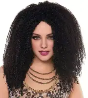 Fly Girl Fro Wig 80's Retro Hip Hop Fancy Dress Up Halloween Costume Accessory