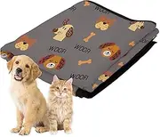 Pet Blanket For Indoor & Outdoor, 50"x 60" Comfortable, Washable & Water Resistance Best For You & Your Pet Picnic & Travel Activity, Foldable Mat for Beach - Woof and Dogs - Grey, Brown