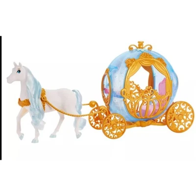 Princess Rolling Carriage & Horse with Brushable Mane & Tail