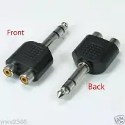 1/4-Inch Stereo Male to 2 RCA Female Y Adapter Plug