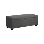 Oikiture Storage Ottoman Linen Large Grey