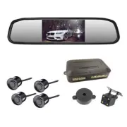 Car Visual Reverse Rear View Mirror Monitor W/Backup Radar Parking Sensor Camera (for: Fiat)