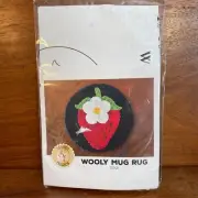 Wooly Mug Rug Kit Strawberry Design By Shabby Fabrics Includes Pre-Cut Wool